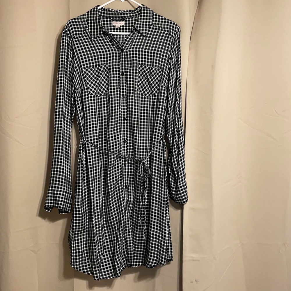 Merona black and white shirt dress